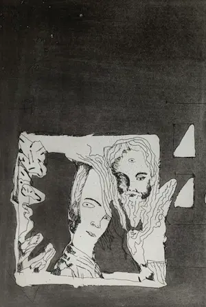 Buy Lucebert - handgesigneerde ets | 'Derde gezicht | 1974 (INGELIJST)? Bid from 300!