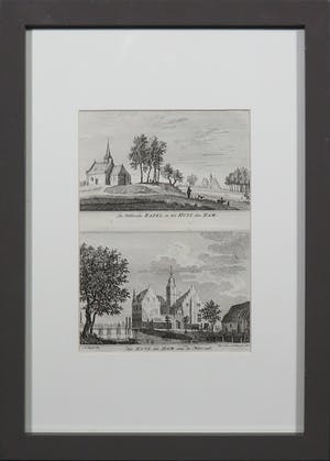 Niet of onleesbaar gesigneerd - Gravure, Twee dorpsgezichten - Ingelijst kopen? Bied vanaf 10!