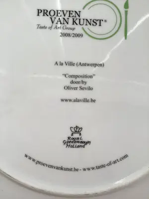 Royal Goedewaagen - Groot bord van Olivier Sevilo, restaurant A La Ville te Antwerpen kopen? Bied vanaf 1!