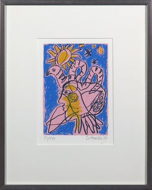 Corneille - Zeefdruk, Allegro III - Ingelijst kopen? Bied vanaf 120!