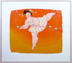 Ada Breedveld - Zeefdruk op geschept papier, Koordanseres - Ingelijst verkauft für € 60!