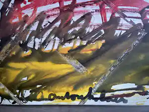 Anton Heyboer - Vinkevener in rood en geel verkocht voor € 375!