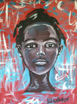 Peter Klashorst - African Girl kopen? Bied vanaf 235!