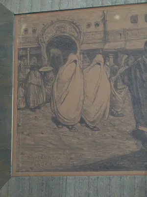 Hendrik Johannes Haverman - Litho in de originele lijst, Oosterse markt in Tanger - 1895 kopen? Bied vanaf 1!