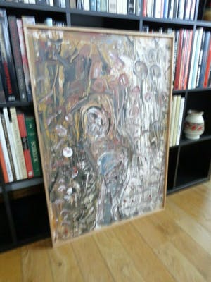 Jacques Slegers - ABSTRACTIE / OLIEVERF PANEEL / 102x72cm / KADER / SIG kopen? Bied vanaf 35!