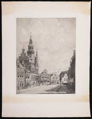 Johan Hemkes - Ets, Raadhuisplein Franeker kopen? Bied vanaf 20!