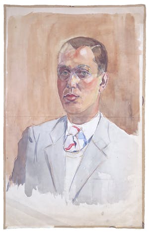 Niet of onleesbaar gesigneerd - Aquarel, Portret van een net geklede Heer kopen? Bied vanaf 1!