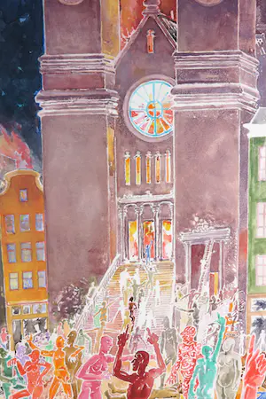 Henri de Haas - Aquarel, Het afscheid - Ingelijst (Zeer groot) kopen? Bied vanaf 1!