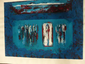 Mattie Schilders - Zeefdruk, titel. "Ochtendwandeling ". kopen? Bied vanaf 35!