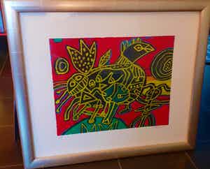 Corneille - The Bird born out of the Landscape, imposant gelijst verkocht voor € 399!