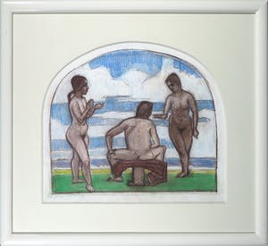 Peter Heinemann - Krijttekening, Naakten - Ingelijst kopen? Bied vanaf 1!