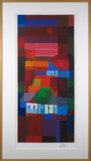 Ton Schulten - Zeefdruk, Avondrood - Ingelijst (Zeer groot) kopen? Bied vanaf 350!