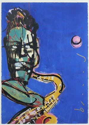 Herman Brood - Zeefdruk, De saxonist - Ingelijst (Groot) kopen? Bied vanaf 300!