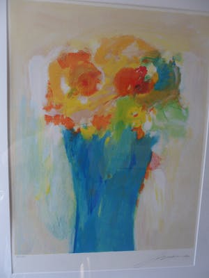 Eugene Brands - Zeefdruk van Eugene Brands ( CoBrA) - Blauwe Vaas kopen? Bied vanaf 240!