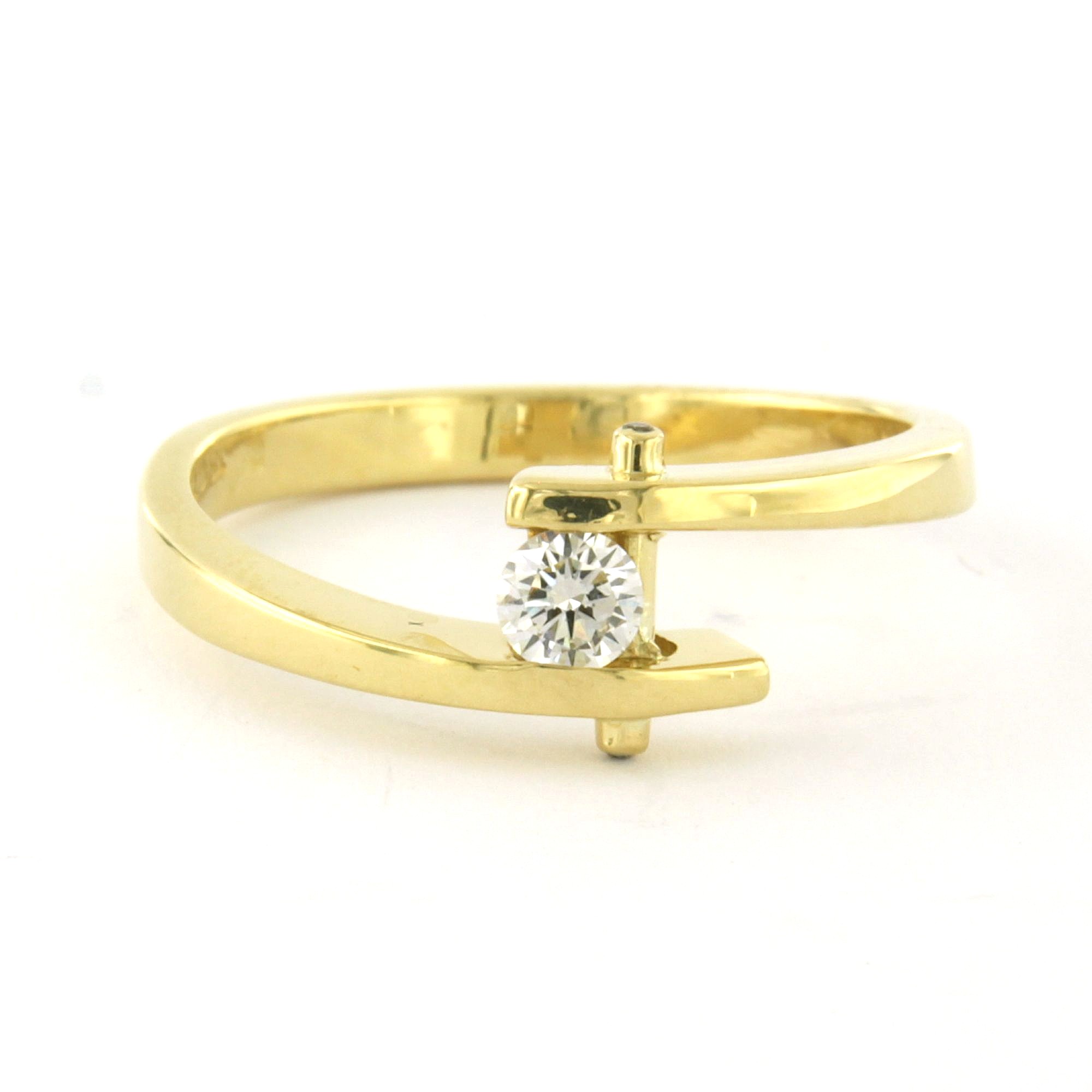 Buy 18k geel gouden ring met briljant geslepen diamant tot. 0.20ct – F/G - VS/SI? Bid from 625!