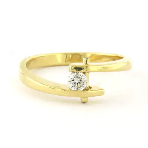 18k geel gouden ring met briljant geslepen diamant tot. 0.20ct – F/G - VS/SI kaufen? Bieten Sie von 625!