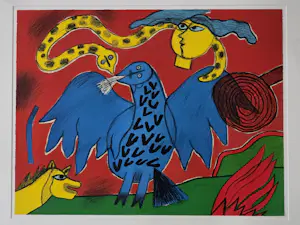 Corneille - Memoire de Bali (Femme, serpent et oiseau) - Gesigneerd - 12/100 kopen? Bied vanaf 450!
