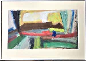 Phil Grisel - Abstract Landschap - Olieverf op papier verkocht voor € 39!