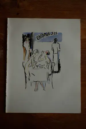 Kees van Dongen - Pochoir - Samen lunchen - 1925 kopen? Bied vanaf 400!