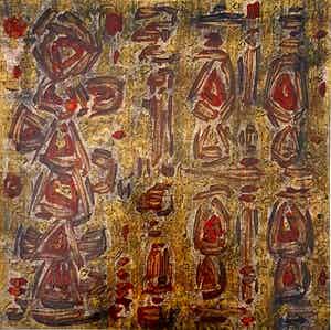 Ton Pape - Gouache - Geometrisch Abstract nr 216 verkocht voor € 35!