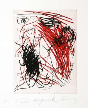 A.R. Penck - en Frank Breidenbruch - Ets en aquatint, Zonder titel verkocht voor € 1!