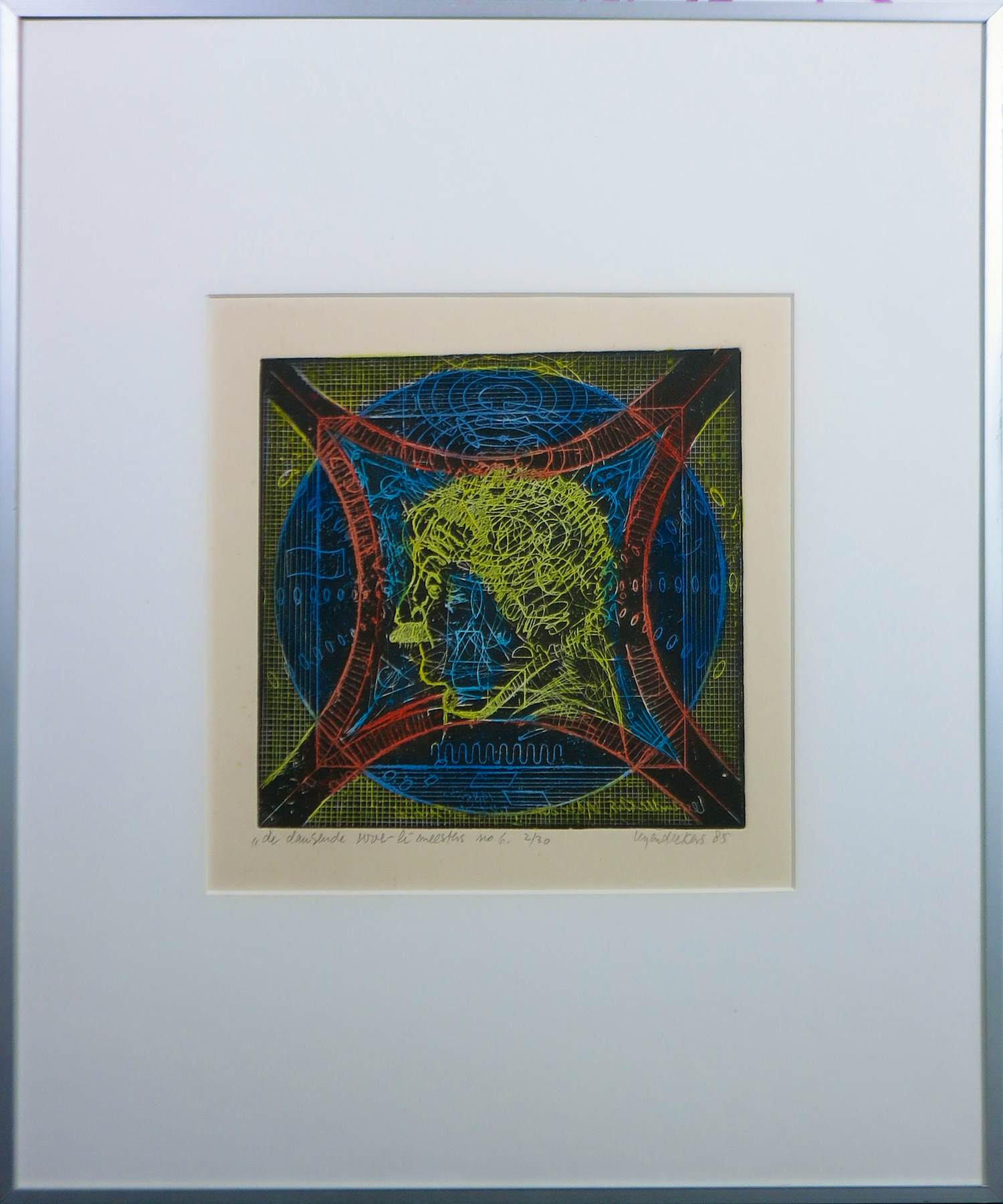 Hubert Leyendeckers - Kleurets op papier, De dansende woe-li-meesters - Ingelijst kopen? Bied vanaf 40!