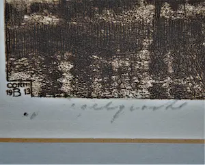 Cornelis Brandenburg - ets uit 1913 - winter in Amsterdam - Spiegelgracht, hoek Prinsengracht - kopen? Bied vanaf 80!