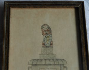 Niet of onleesbaar gesigneerd - Ingelijste tekening , Stadspomp / waterpomp Hattem - oud kopen? Bied vanaf 1!