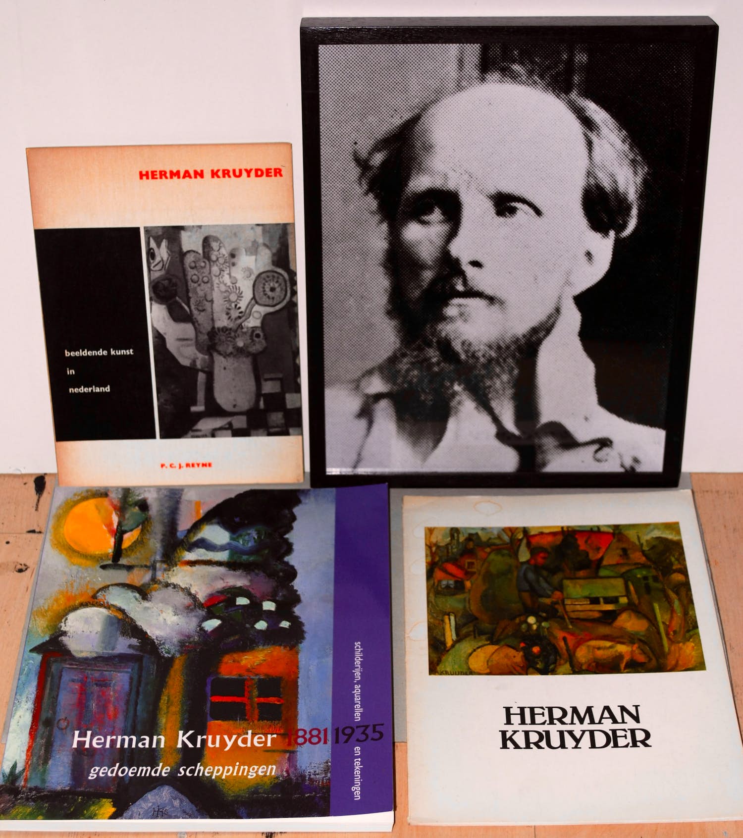 Herman Kruyder - Professioneel ingelijste foto en 3 boekwerken verkocht voor € 75!