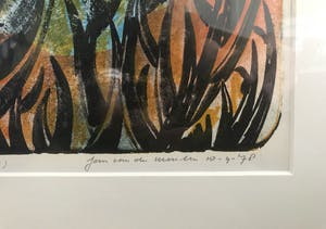 Jan van der Meulen - Lithografie, Blue sculpture - Ingelijst kopen? Bied vanaf 45!