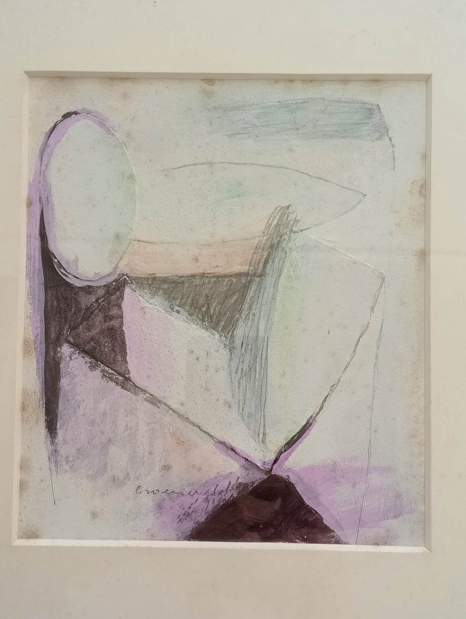 AcheterDoris Groeneveld - Abstracte Compositie - Collage met Aquarel? Enchérissez de 85!