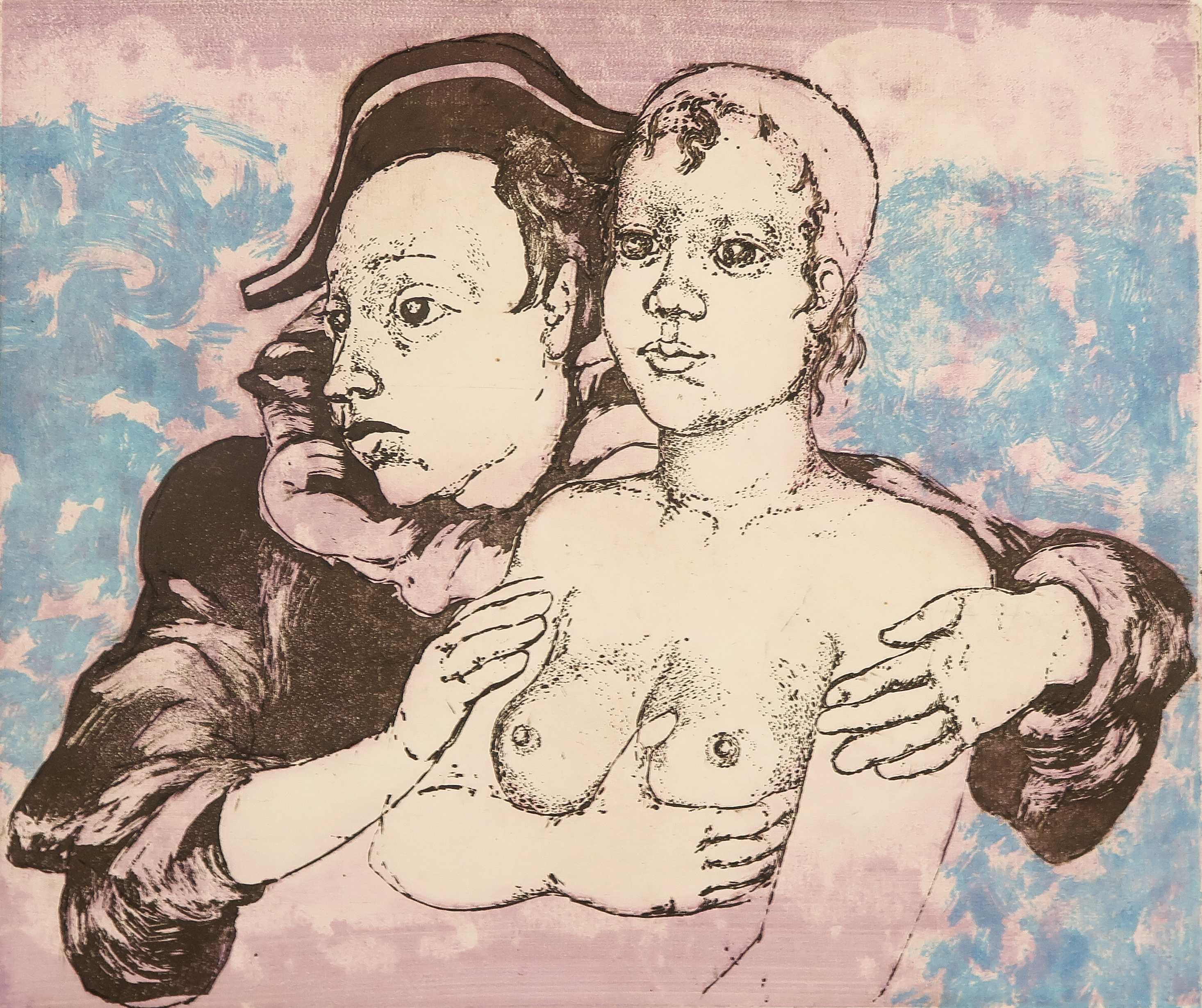 Els Korver - Ets, aquatint en monotype, Zonder titel  verkocht voor € 35!