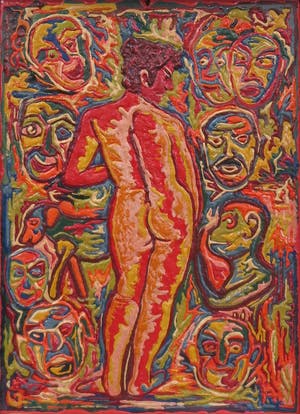 Johan Jacob Voskuil - Olieverf op paneel, Naakt gezien vanaf de rug kopen? Bied vanaf 1!