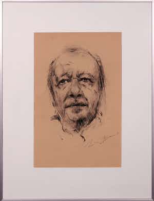 Wim de Bruin - Krijttekening, Ramses Shaffi - Ingelijst verkocht voor € 1!