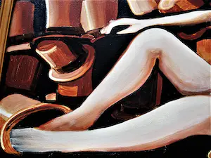 Niet of onleesbaar gesigneerd - Leuk 1975 olieverf op board "liggend vrouwelijk naakt" ges. Banks kopen? Bied vanaf 1!