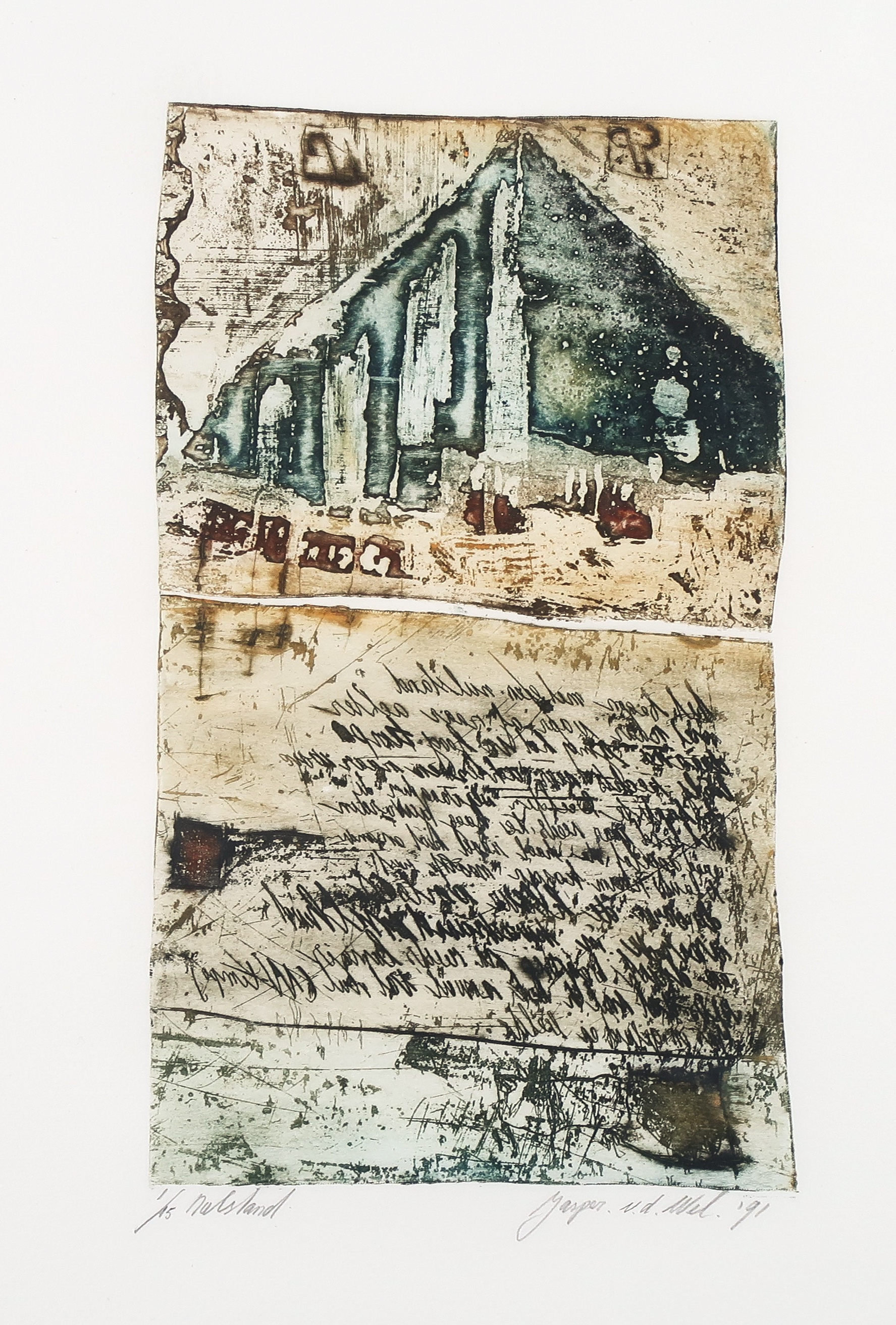 Jasper van der Wel - Ets en aquatint, Nalsland - Ingelijst kopen? Bied vanaf 20!