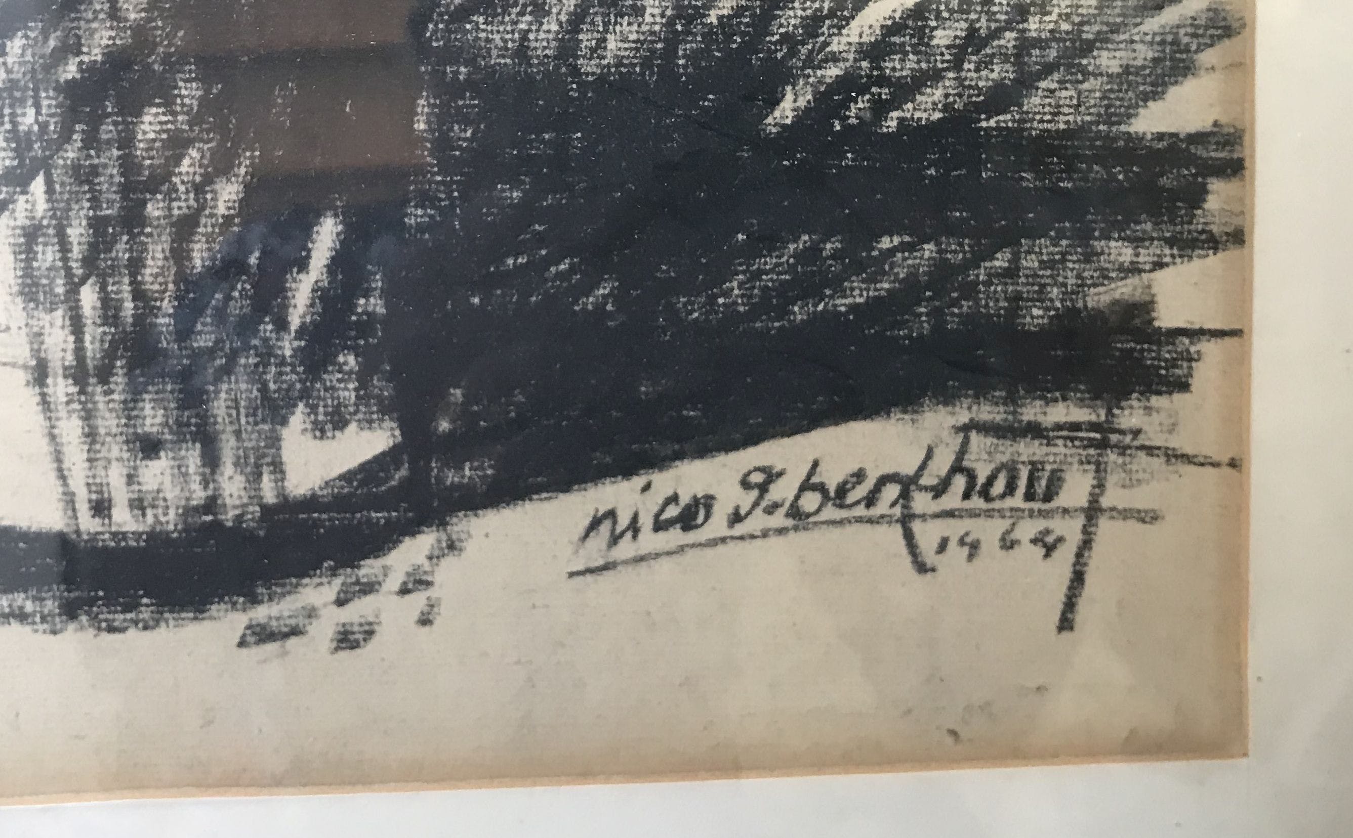 Nico Berkhout - stilleven, krijttekening, gesigneerd en gedateerd kopen? Bied vanaf 1!