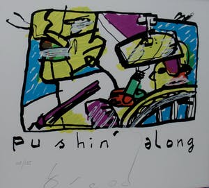 Herman Brood - Ingelijste zeefdruk: pushin ' along (nette lijst) kopen? Bied vanaf 295!