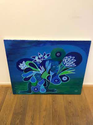 Maartje Wijngaarden - Schilderij blauw verkocht voor € 50!