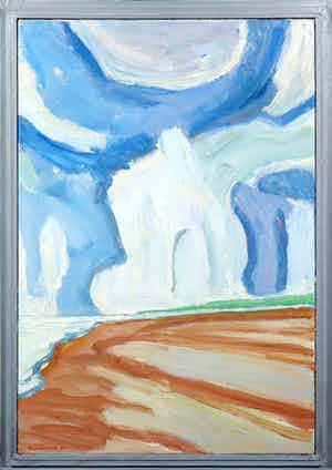 Paul Overhaus - Olieverf op doek, Dynamisch weer - Ingelijst verkocht voor € 70!