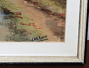 Casper Marinus Kouw - 2 landschappen, 1x onbekend - mooi ingelijst kopen? Bied vanaf 85!