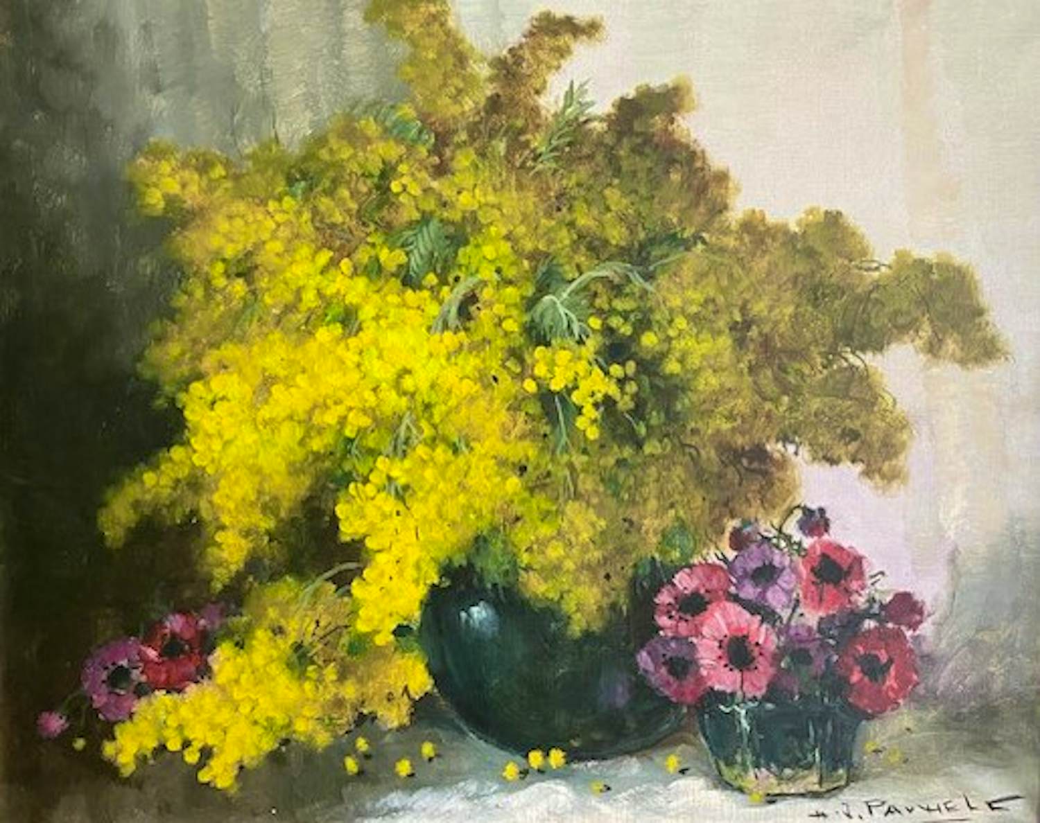 Henri Joseph Pauwels - mimosa, anemonen verkauft für € 109!