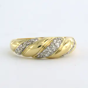 18k bicolor gouden ring met briljant geslepen diamanten tot. 0,20ct - G/H - SI kopen? Bied vanaf 285!