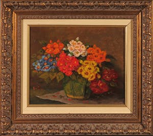 Roelof Wildeboer - Olieverf op paneel, Stilleven met bloemen - Ingelijst kopen? Bied vanaf 50!
