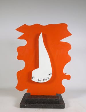 Roja Ting - Beschilderd houten sculptuur op stenen voet (incl. certificaat van echtheid) kopen? Bied vanaf 350!