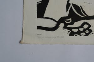 Karel Timmerman - De zondvloed III '68 - gesigneerde linodruk kopen? Bied vanaf 1!