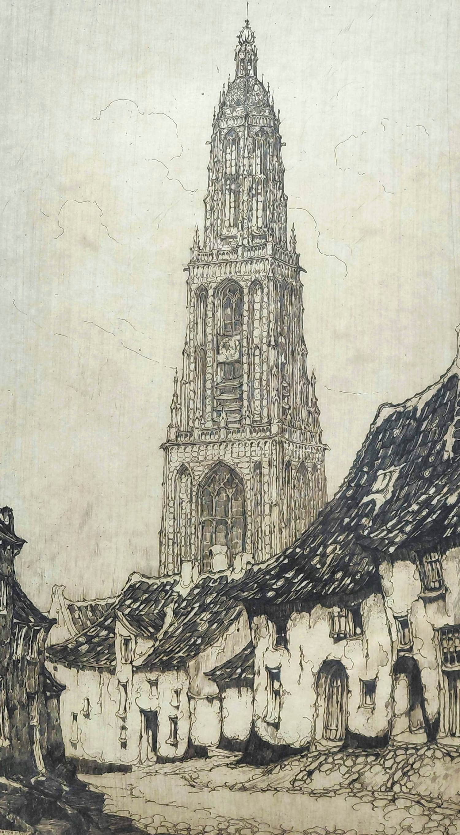 Anton Pieck - Cuneratoren te Rhenen, ets (netjes ingelijst) kopen? Bied vanaf 225!