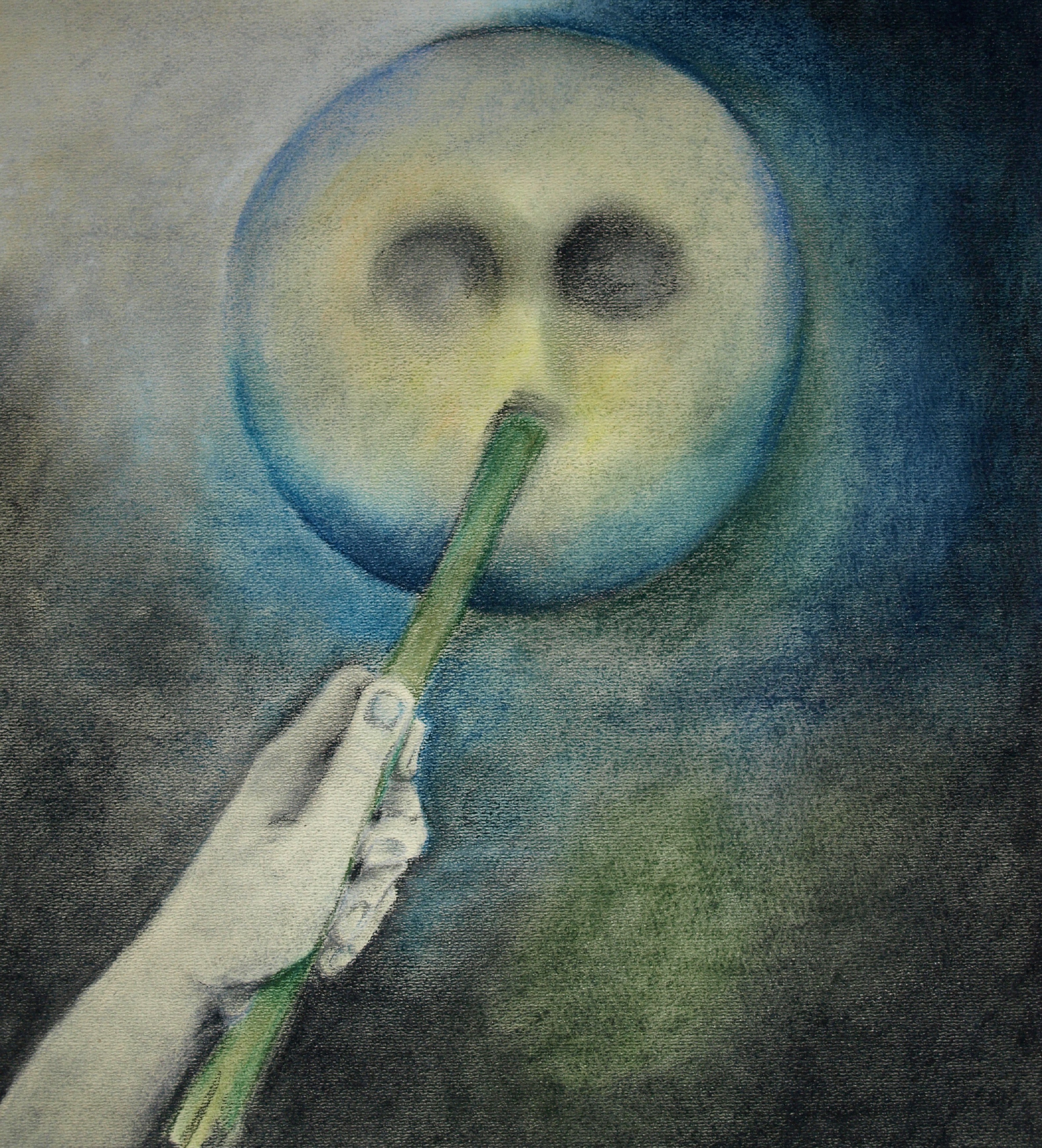 Niet of onleesbaar gesigneerd - Pasteltekening – Emoticon erased - ingelijst  kopen? Bied vanaf 1!