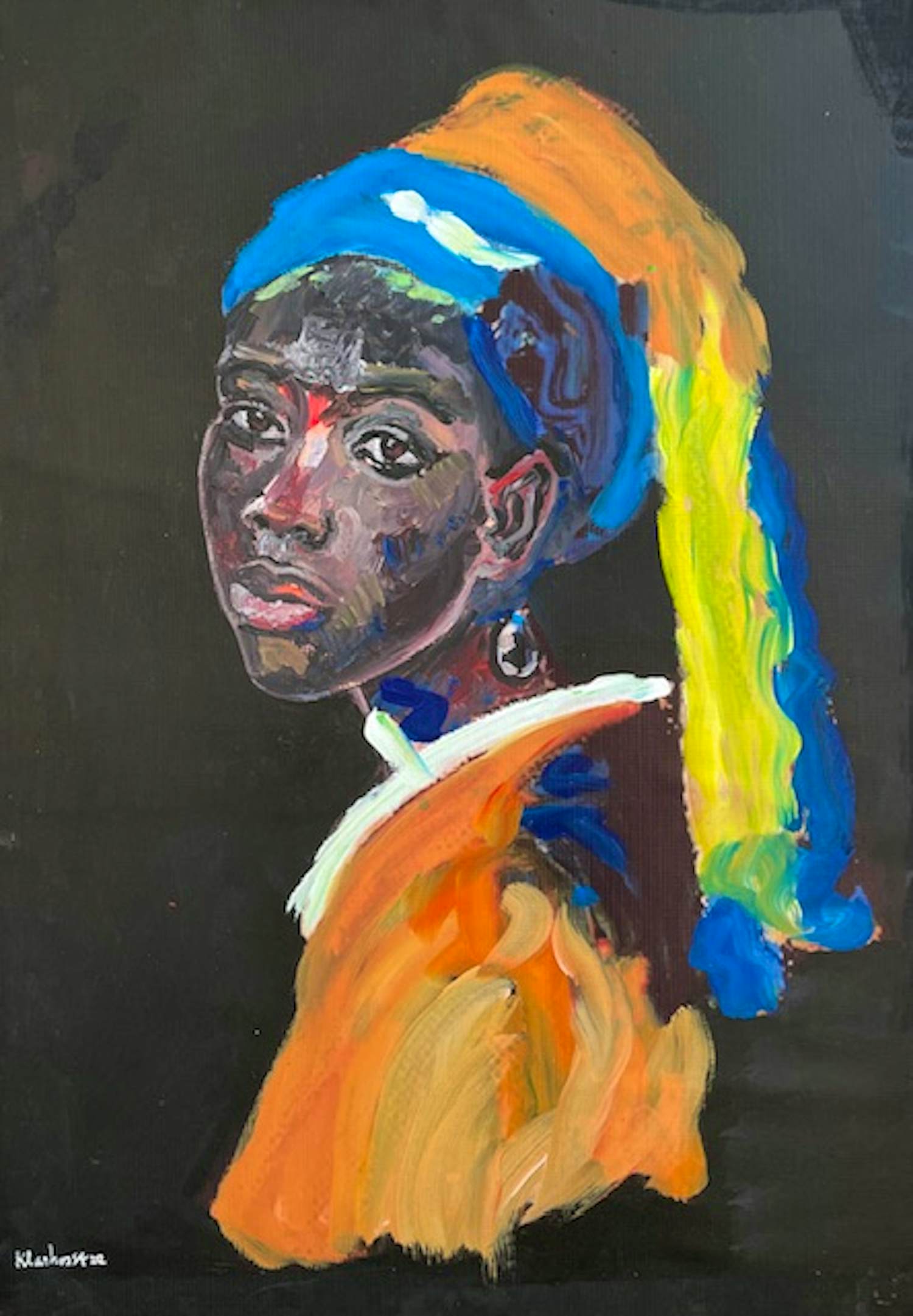 Peter Klashorst - Meisje met de Parel (naar Vermeer) verkocht voor € 395!