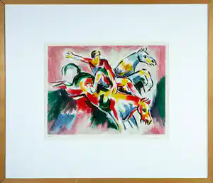 Paule Nolens - Zeefdruk, Horses - Ingelijst verkauft für € 35!